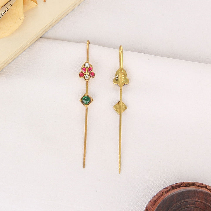 Dhaksha Kundan Needle Ear cuffs