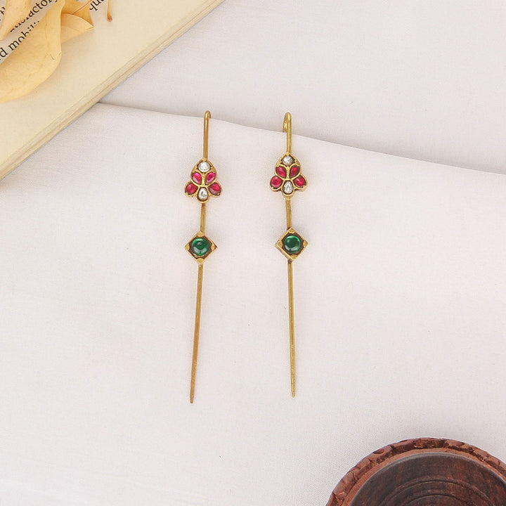 Dhaksha Kundan Needle Ear cuffs