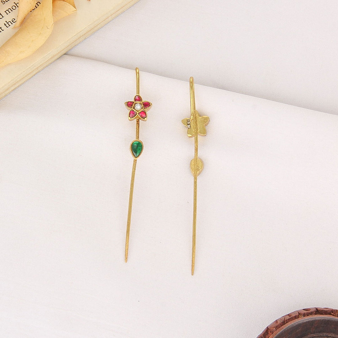 Gracie Kundan Needle Ear cuffs