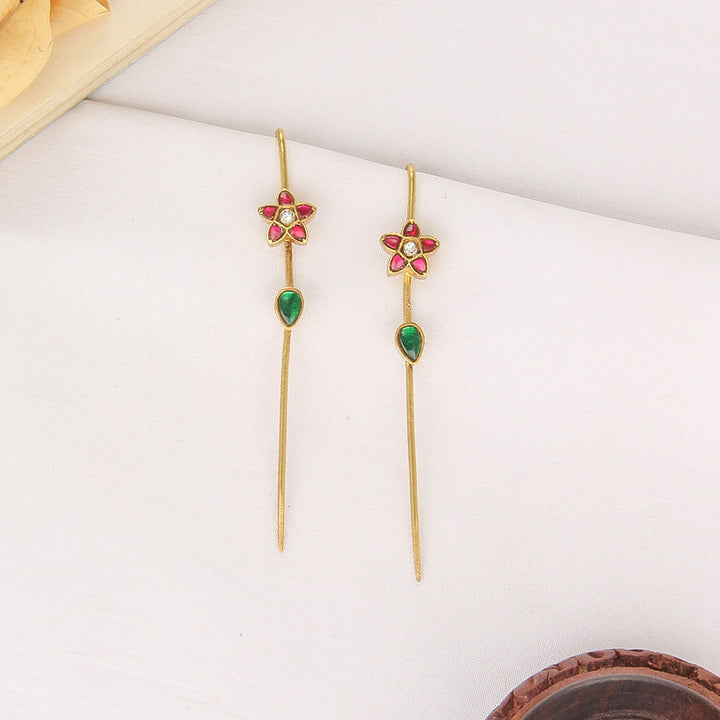 Gracie Kundan Needle Ear cuffs
