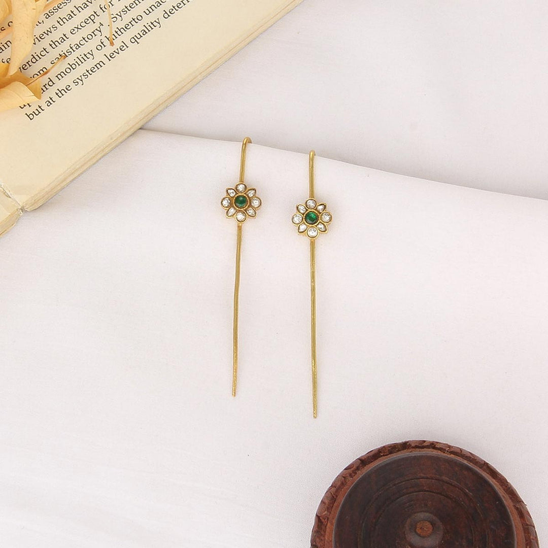 Vithasha Kundan Needle Ear cuffs