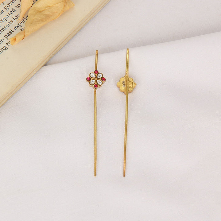 Nadhiya Kundan Needle Ear cuffs
