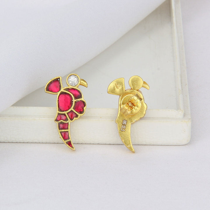 Dual Birds Kundan Studs