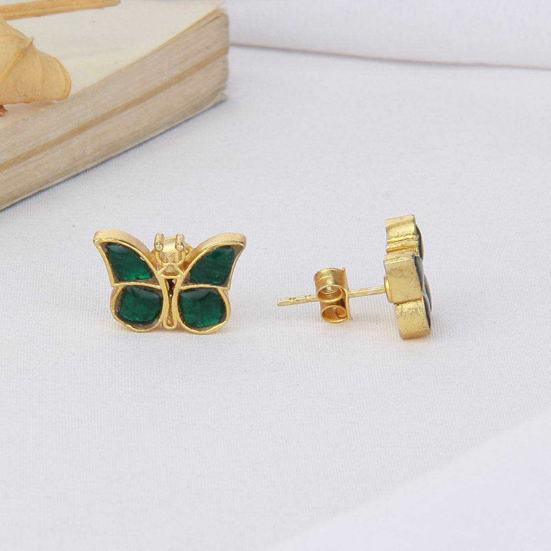 Butterfly Kundan Studs