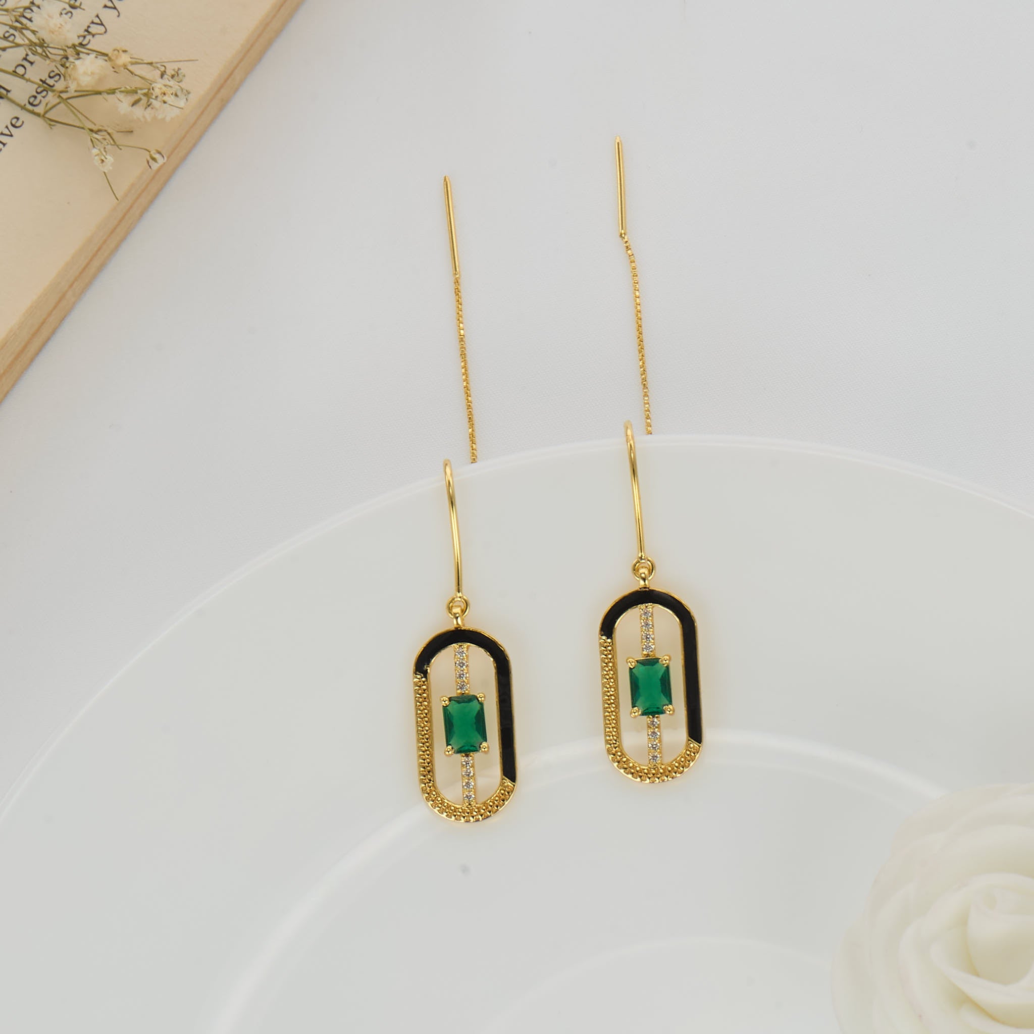 Buy Flashy Hook Earrings | 92.5 Gold Plated Contempory Earrings Online ...