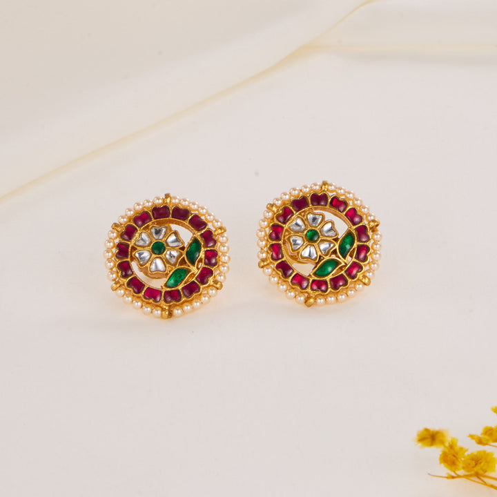 Floral Kundan Studs
