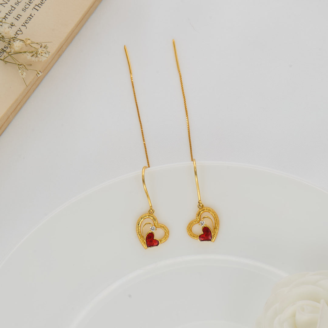 Hearty Shape Hook Drops Earrings