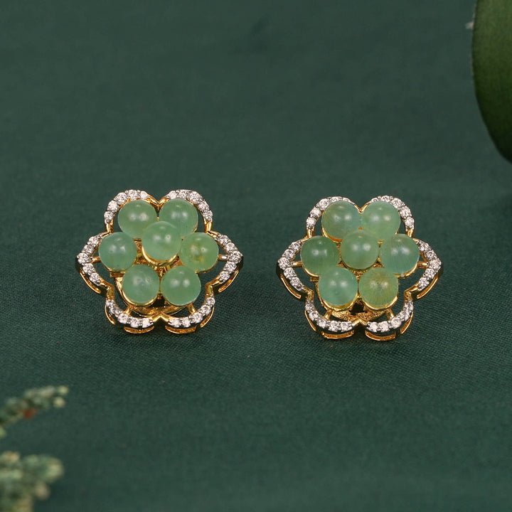 Floral Diamond Design Studs