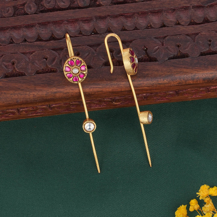 Kriya Kundan Needle Ear cuffs