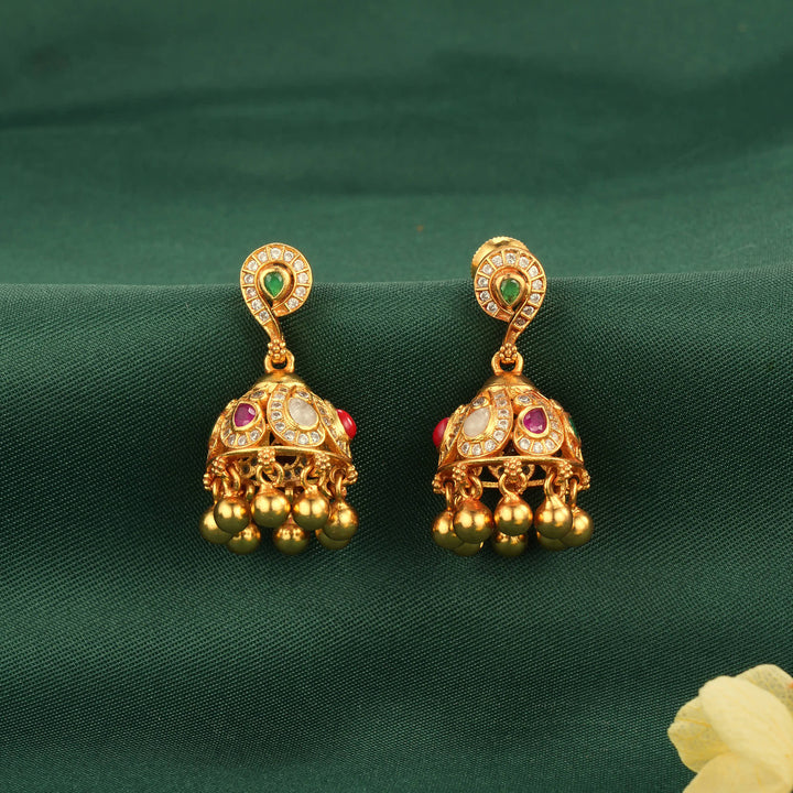 Grathika Stone Jhumkas