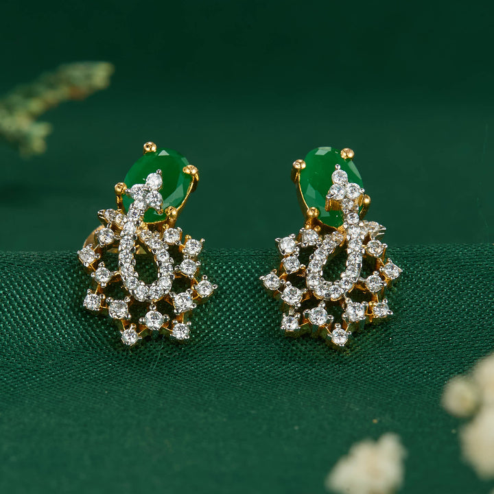 Dhisha Diamond Design Studs