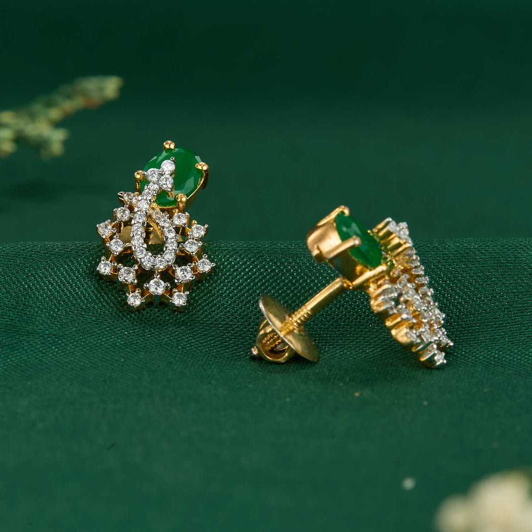Dhisha Diamond Design Studs