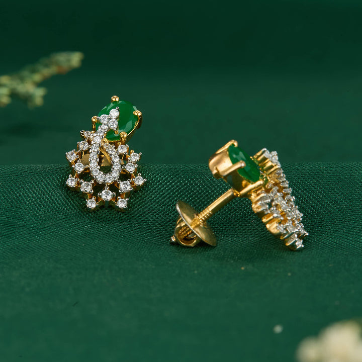 Dhisha Diamond Design Studs