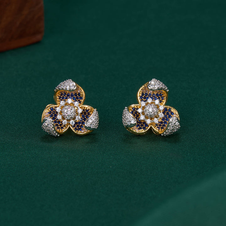 Floral Diamond Design Studs