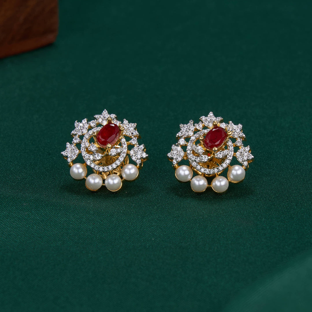 Charming Diamond Design Studs