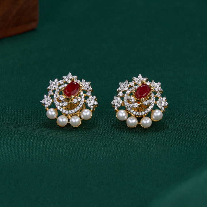 Charming Diamond Design Studs