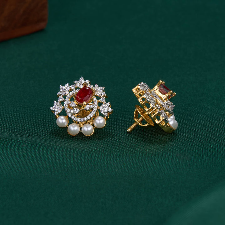 Charming Diamond Design Studs