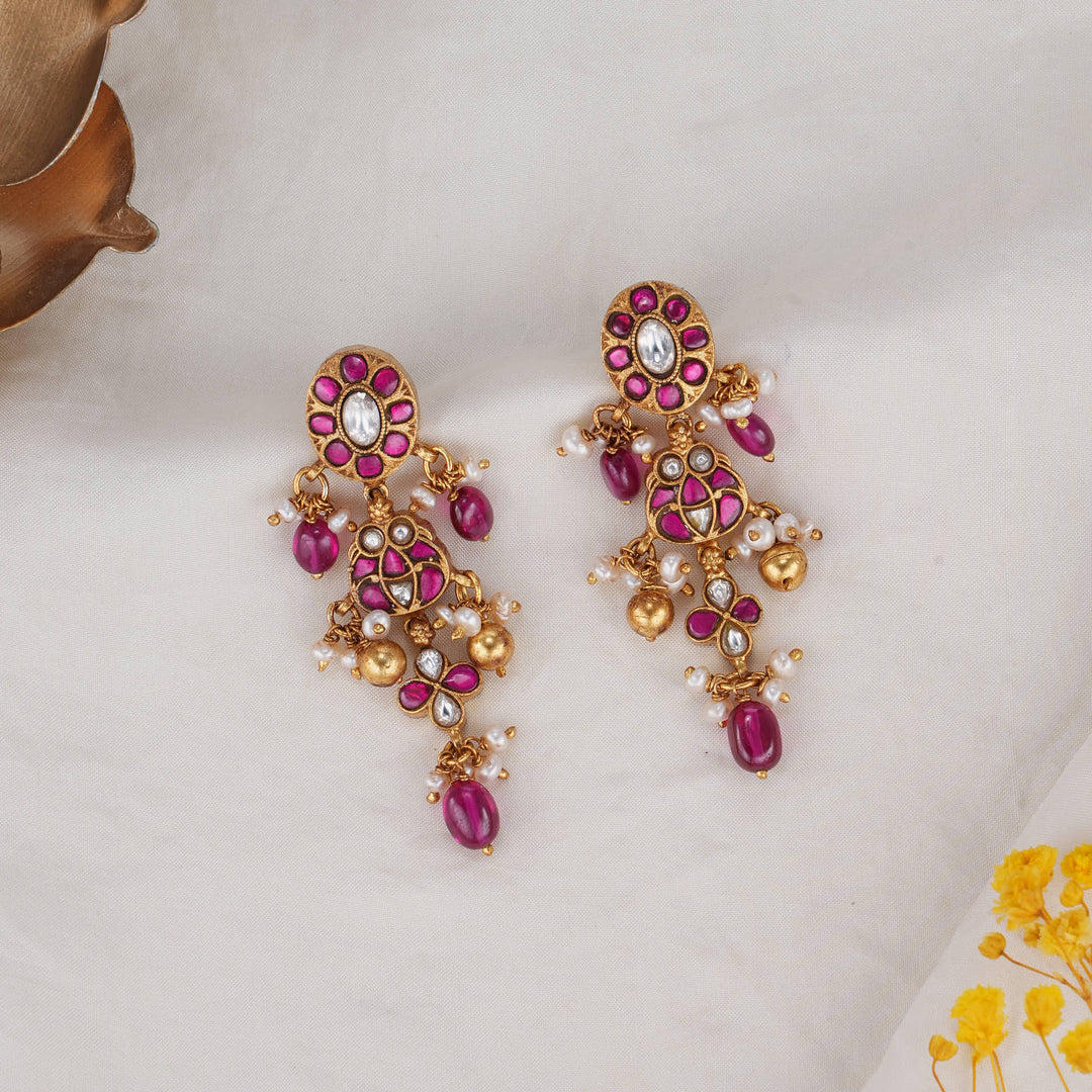 Vihanaa Kundan Long Earrings