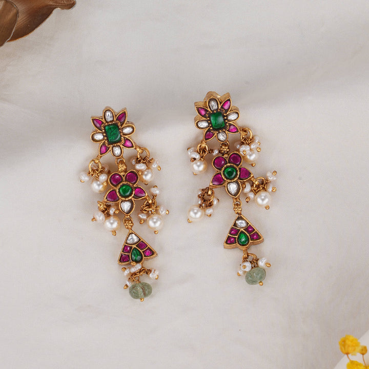Riyanaa Kundan Long Earrings