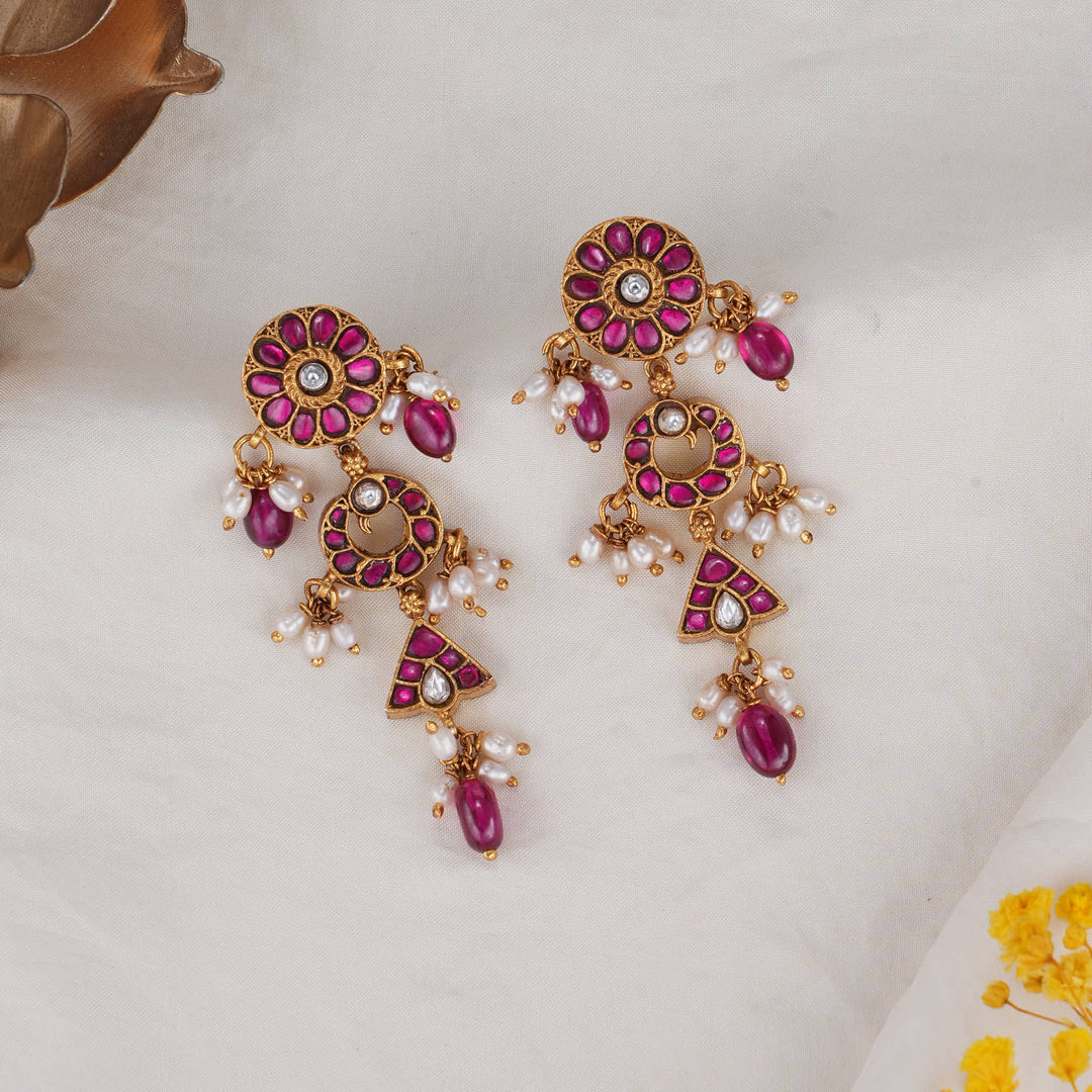 Rakshikaa Kundan Long Earrings