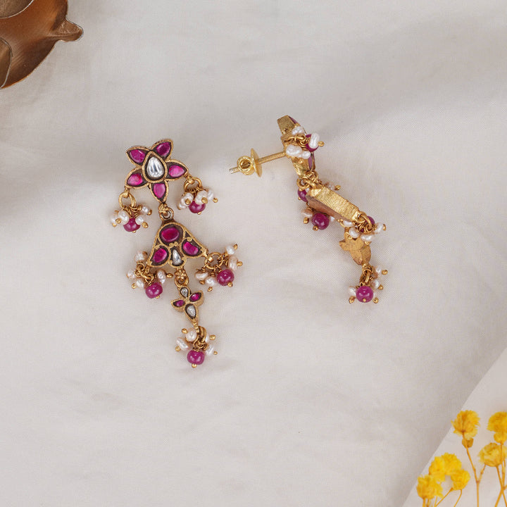 Aadhiraa Kundan Long Earrings