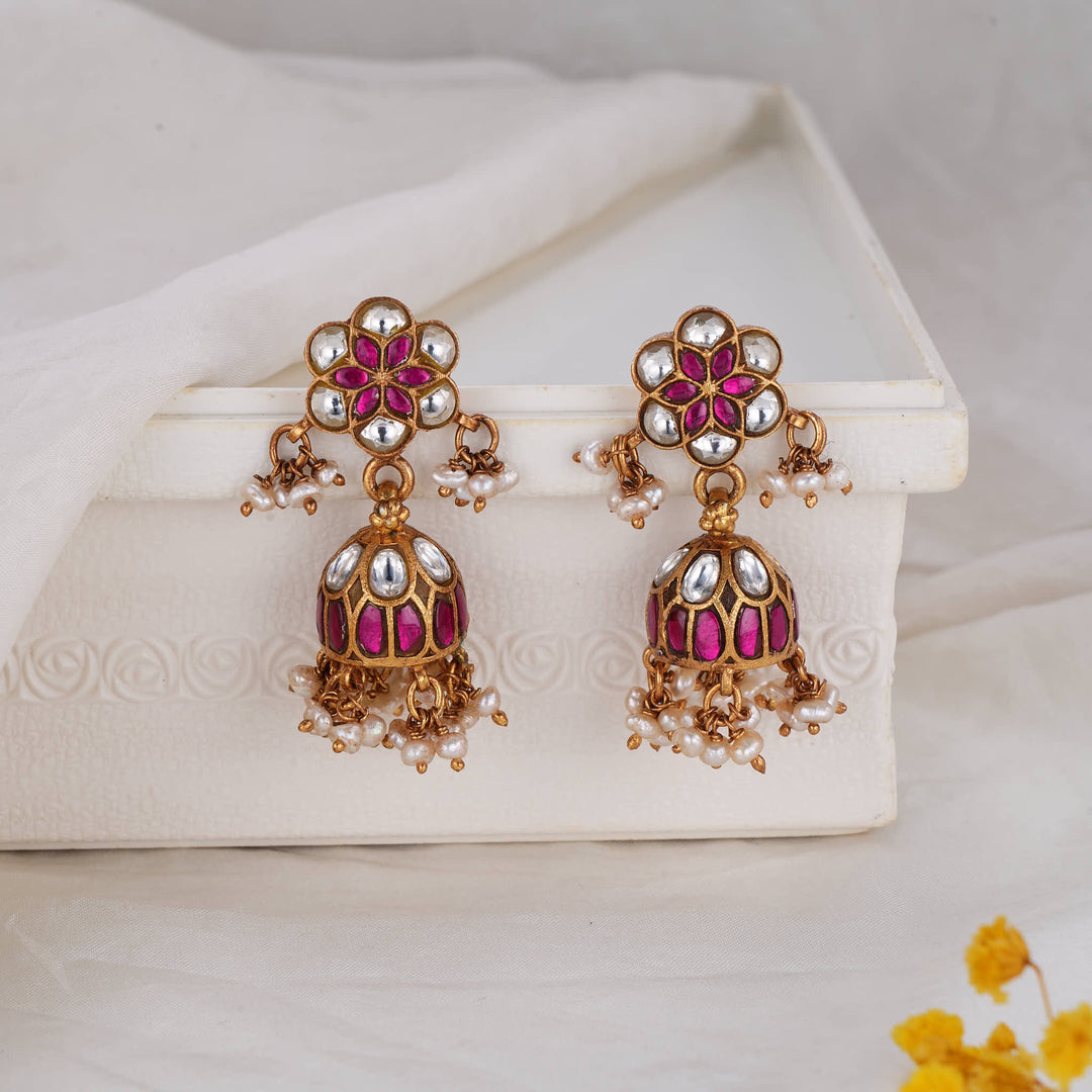Sarikha Kundan Jhumkas