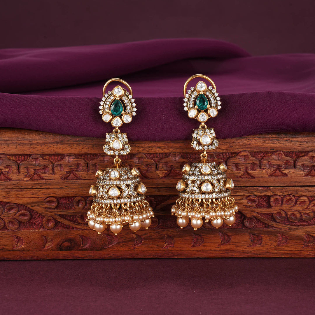 Glitz Moissanite Jhumkas