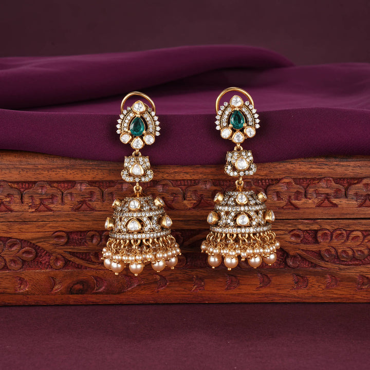 Glitz Moissanite Jhumkas