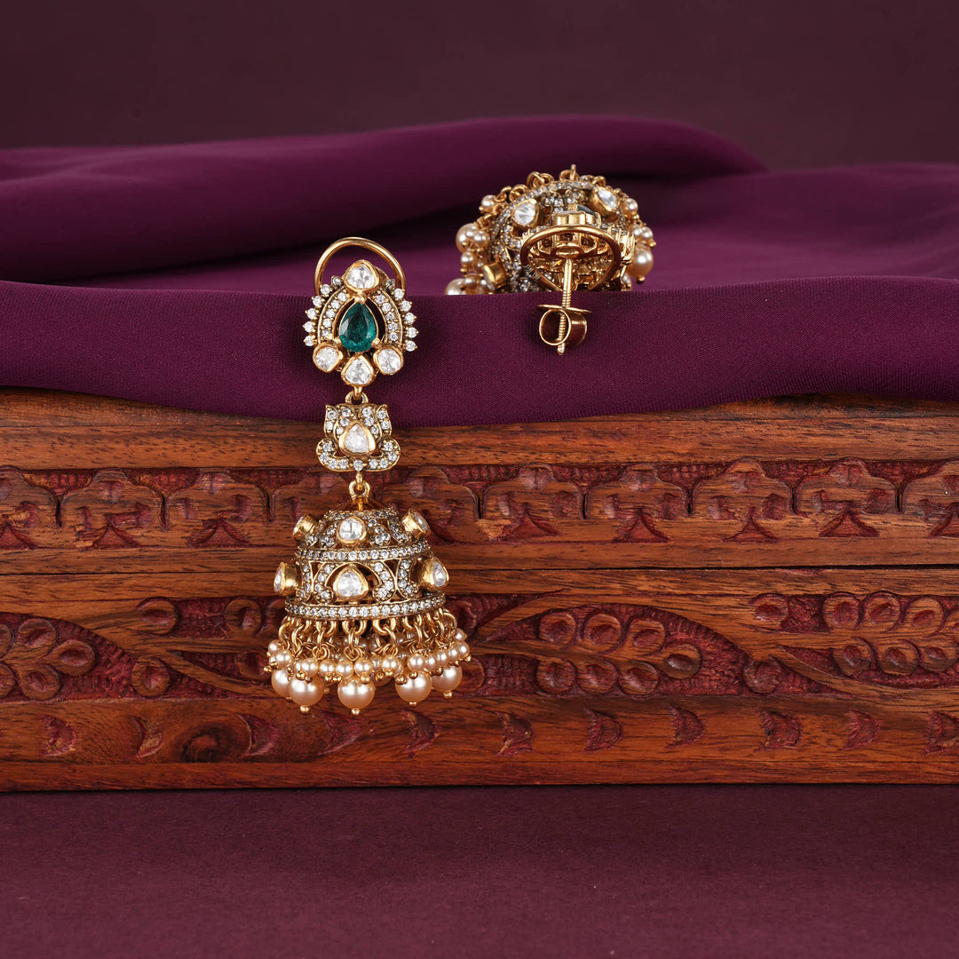 Glitz Moissanite Jhumkas