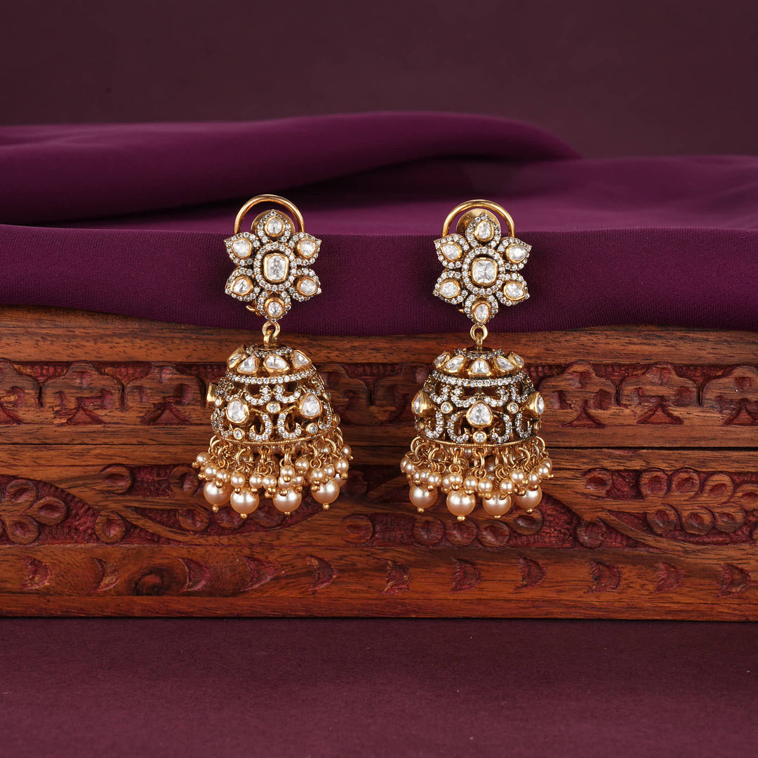 Stunning Moissanite Jhumkas