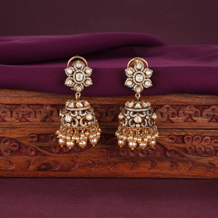 Stunning Moissanite Jhumkas