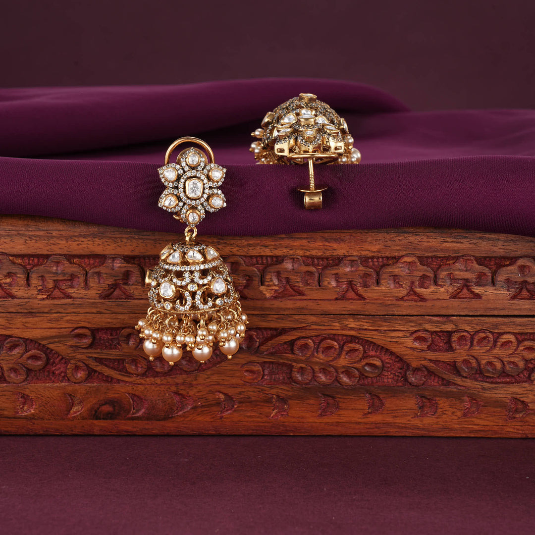 Stunning Moissanite Jhumkas
