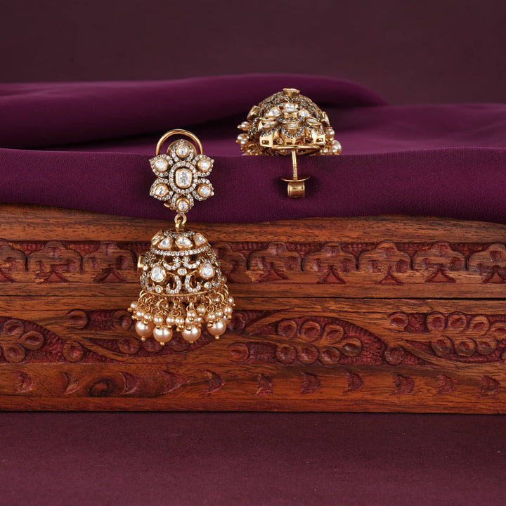 Stunning Moissanite Jhumkas