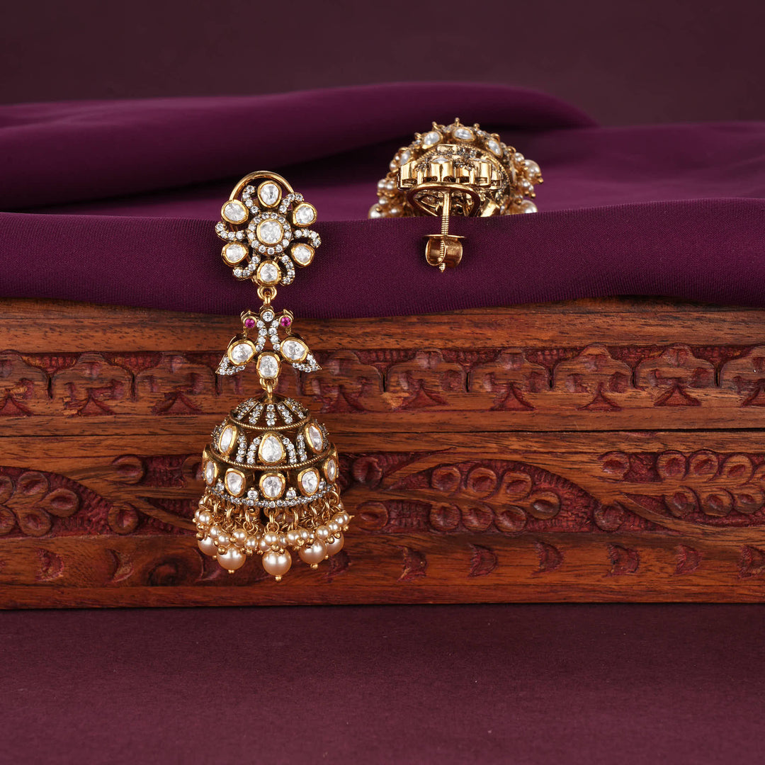 Shine Charm Moissanite Jhumkas