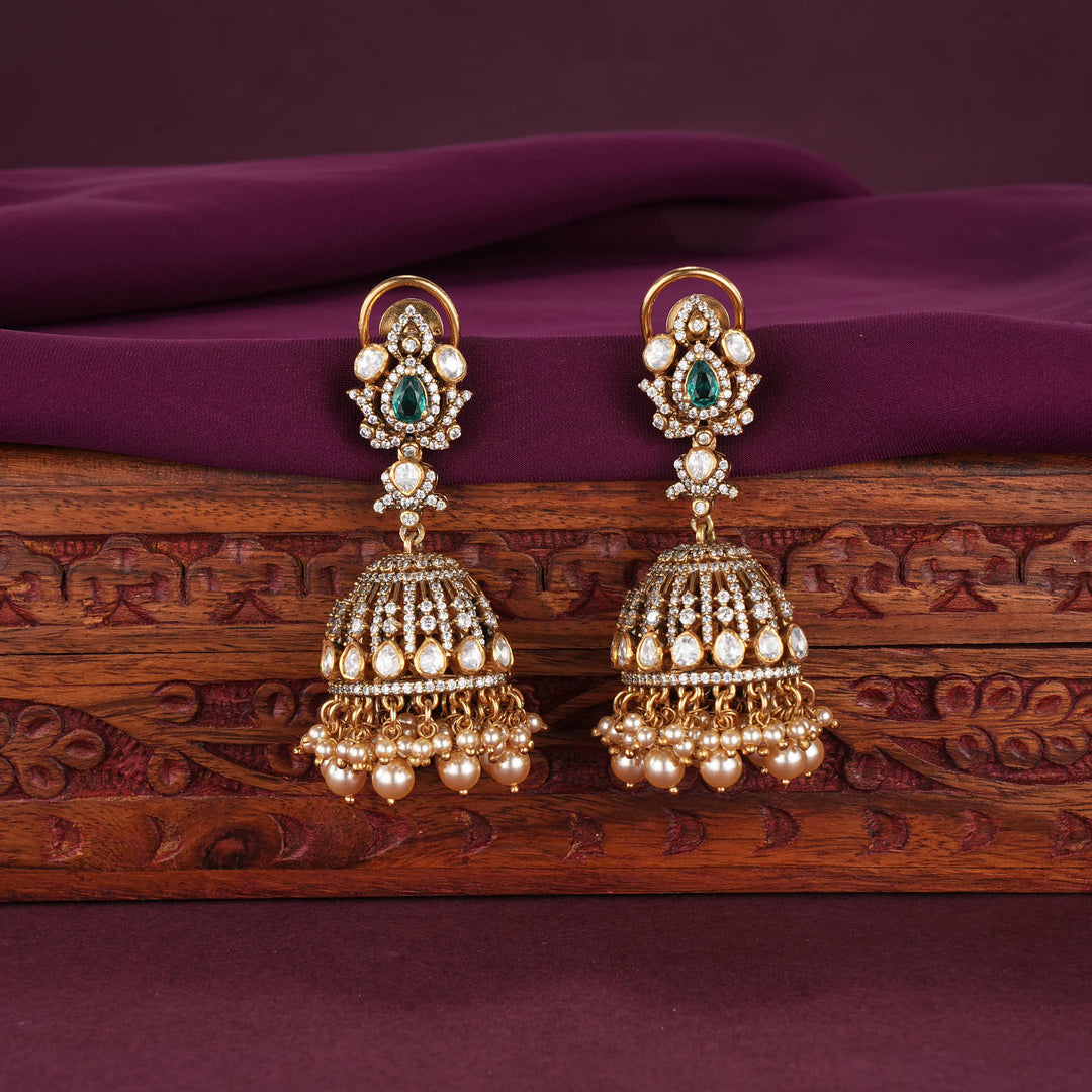Charming Moissanite Jhumkas