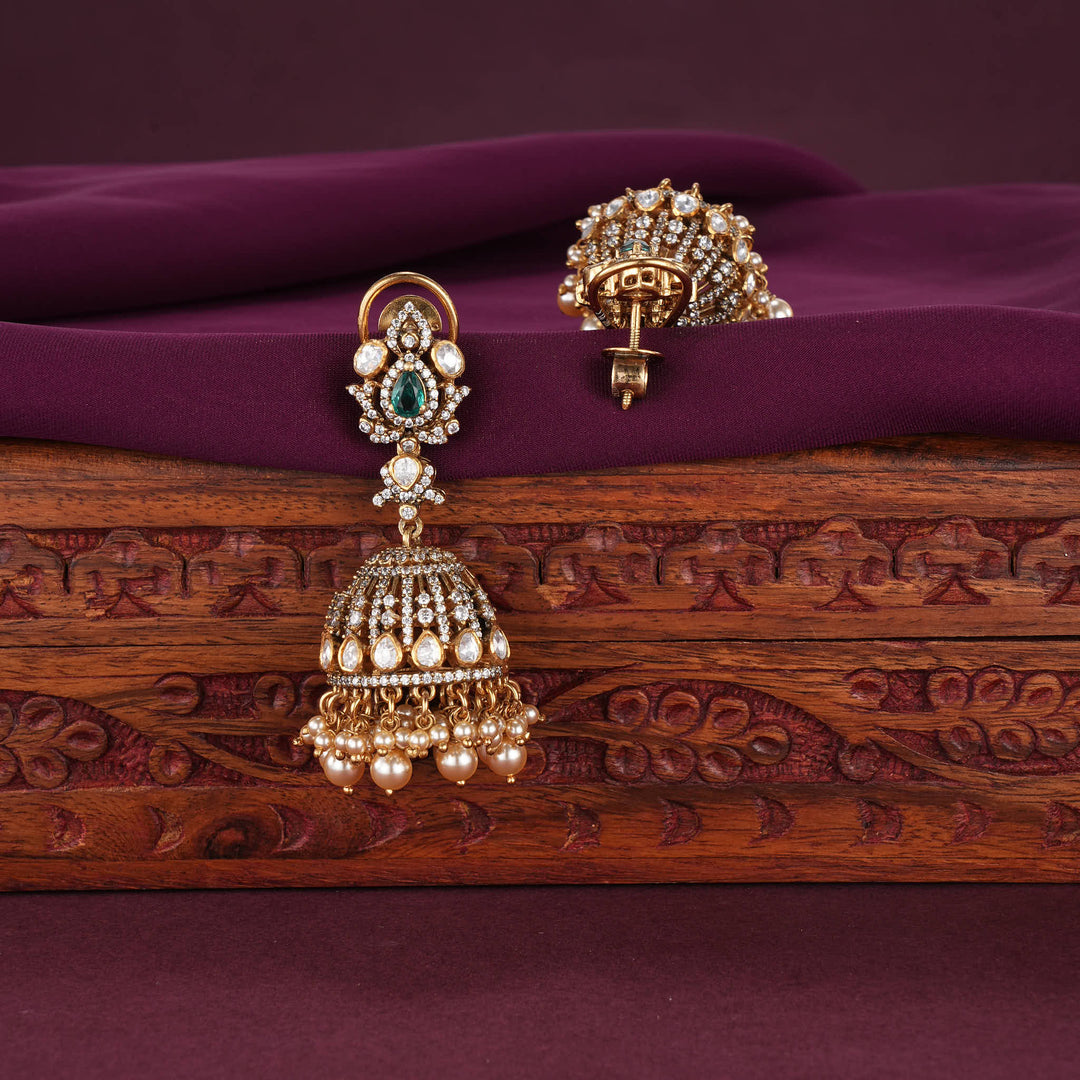 Charming Moissanite Jhumkas