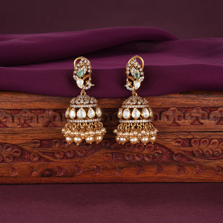 Shinning Moissanite Jhumkas