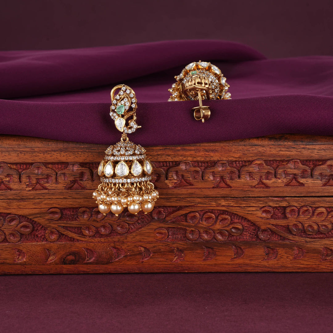 Shinning Moissanite Jhumkas
