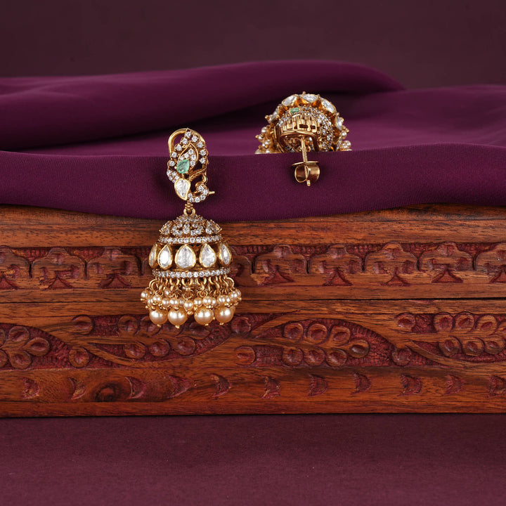 Shinning Moissanite Jhumkas
