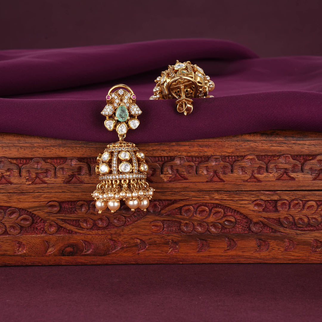 Stunning Look Moissanite Jhumkas