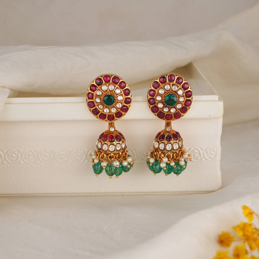 Charming Kundan Jhumkas