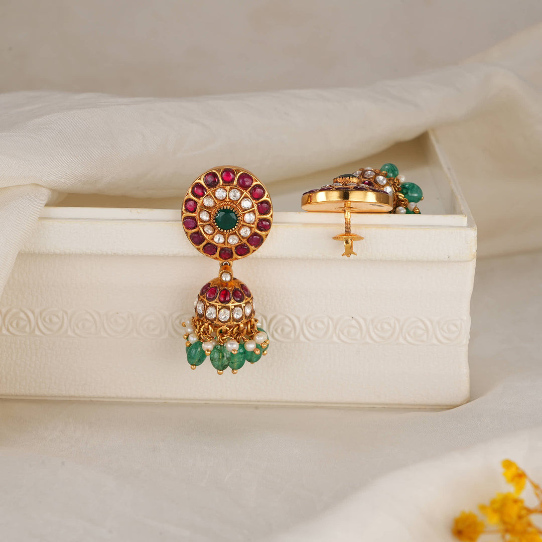 Charming Kundan Jhumkas