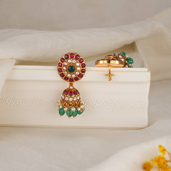 Charming Kundan Jhumkas