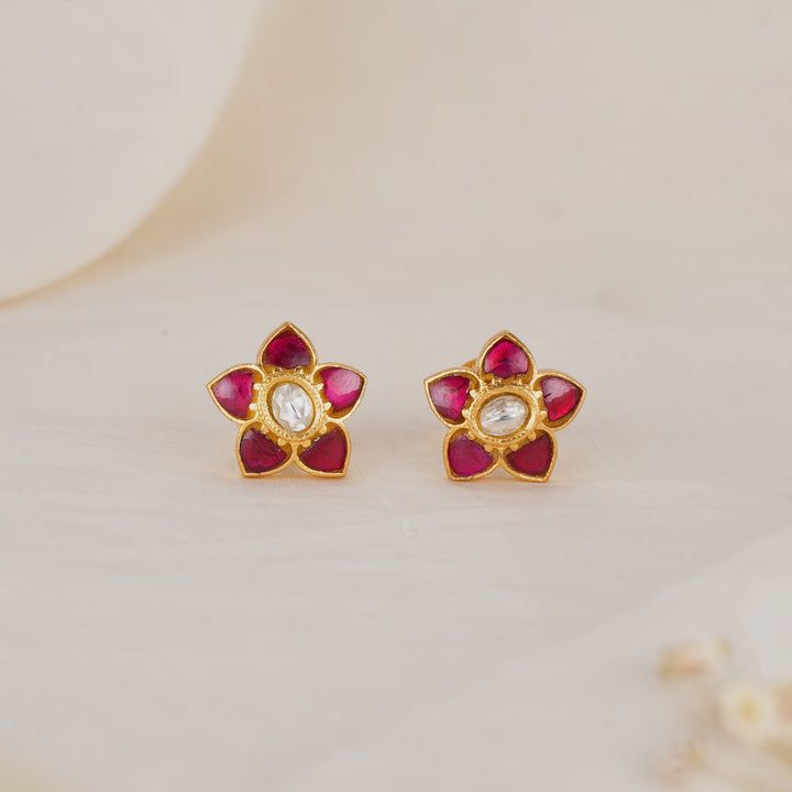 Floral Kundan Studs