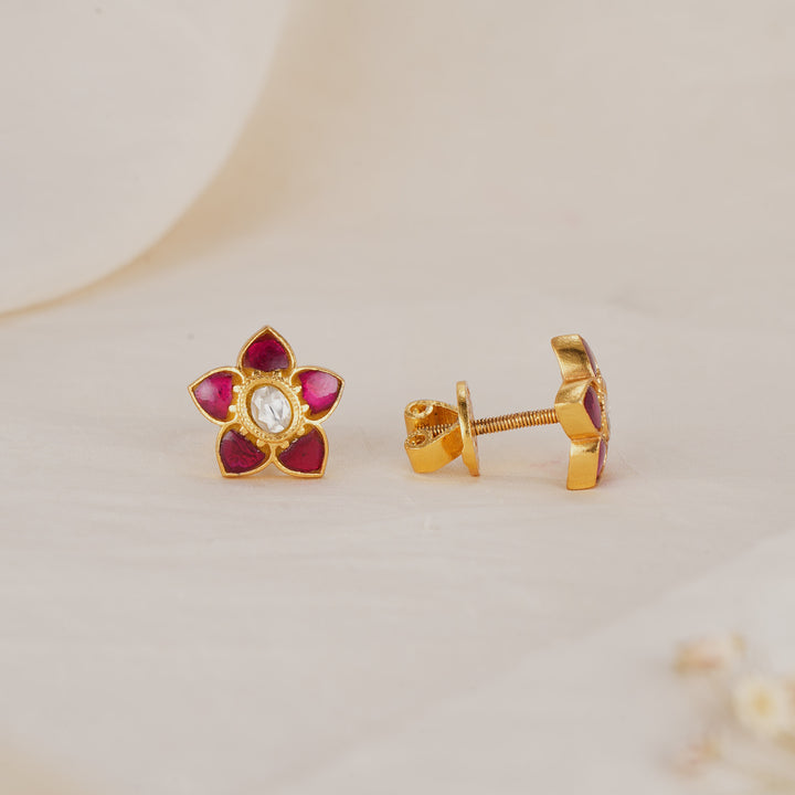 Floral Kundan Studs