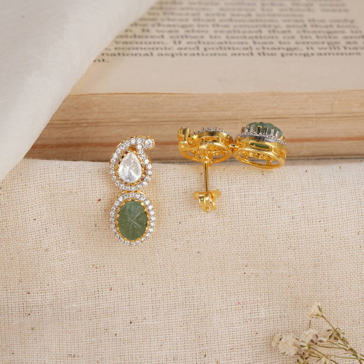 Cute Mango Design Moissanite Studs