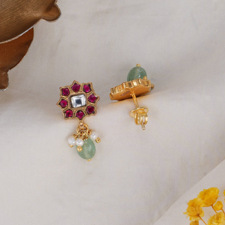 Floral Kundan Drops