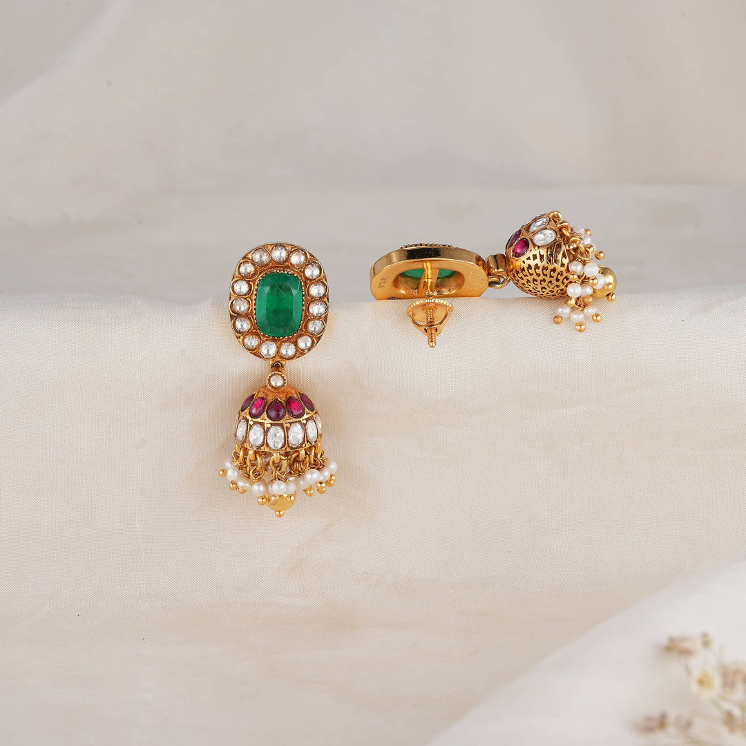 Nethirkaa Kundan Jhumkas