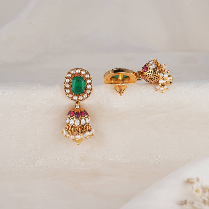 Nethirkaa Kundan Jhumkas