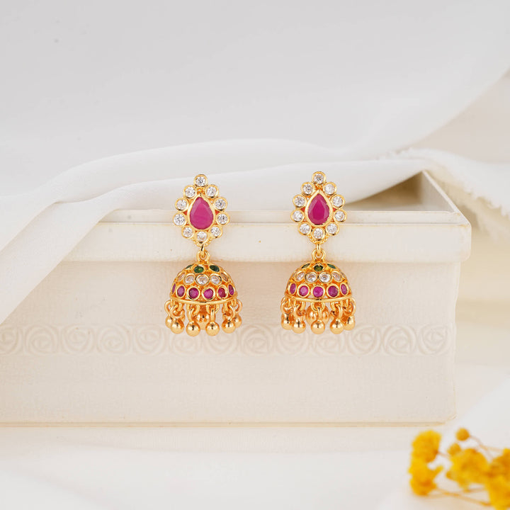Rithikaa Stone Jhumkas